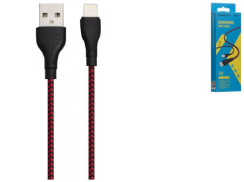 Кабель USB Borofone BX39 Beneficial Lightning, Чёрно-Красный