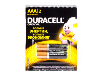 Батарейка алкалінова Duracell, 1.5V, AAA, LR03 (ціна за блістер 2шт) 5000394145733