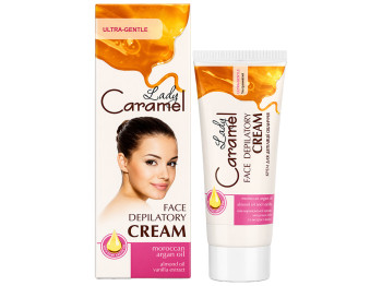 Крем для депіляції обличчя Lady Caramel, з мигдальним маслом, ваніллю, аргановим, какао-олією, 50мл