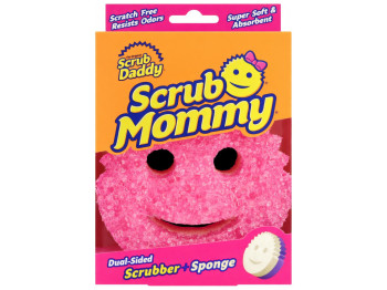 Губка кухонна Scrub Daddy Scrub Mommy, 10×10×4см, поліуретан, колір рожево-фіолетовий
