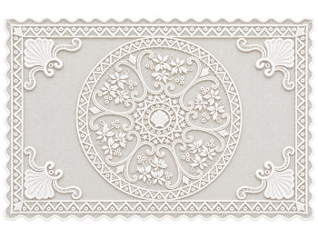 Серветка сервірувальна мереживна Lace Rosette, молочно-біла, 30×45 см