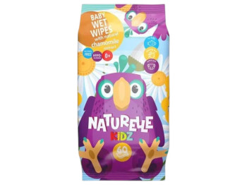 Серветки вологі дитячі Naturelle Kids, з екстрактом ромашки, 60шт