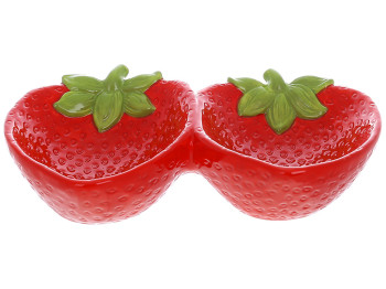 Менажница керамическая Strawberry, 21,2см, цвет-красный