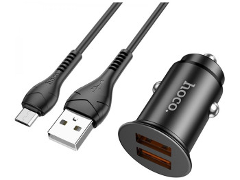 Автомобільний зарядний пристрій Hoco NZ1 36W QC3.0 Micro Колір Чорний