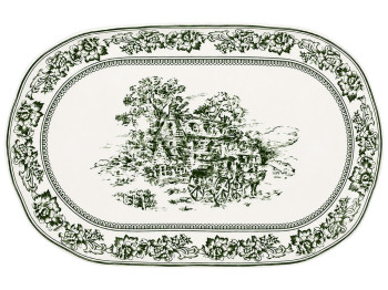 Страва фарфорова Heritage Toile Collection Green, овальна, 35,5×20,5×3 см