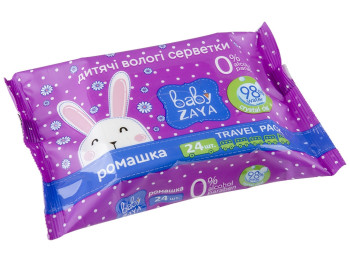 Серветки вологі дитячі Baby Zaya, з екстрактом ромашки, 24шт
