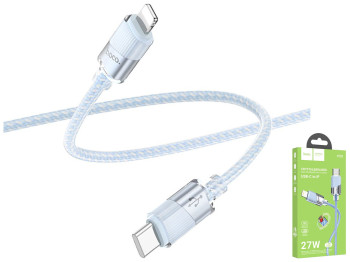 Кабель USB Hoco U132 PD27W Type-C to Lightning 1,2м Колір Блакитний
