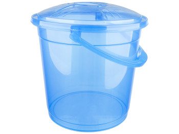 Відро R-plastic прозоре з кришкою, 15л, блакитне