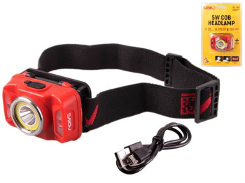 Ліхтар налобний VOIN VL-146, 5W-COB+(W/R)+5W XPE/АКБ 1800mAh