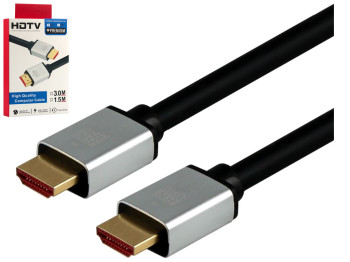 Кабель HDMI- HDMI 2.0V, 1,5м, 4K Premium, колір чорний