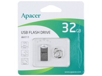 USB флеш-накопичувач Apacer AH111 32gb, Silver/Crystal