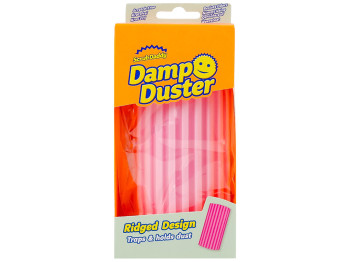 Губка для пилу Scrub Daddy Damp Duster, рельєфна, багаторазова, утримує пил, колір рожевий