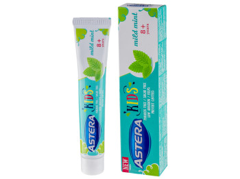 Зубная паста детская Astera Kids "Mild mint" от 8лет, с мягким вкусом мяты 50мл.