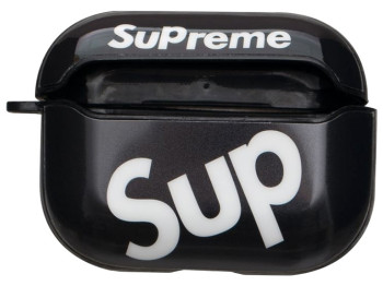 Футляр для навушників Airpods Pro Glossy Brand, 05, Sup black