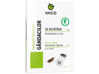 Пастка клейова Vaco Eco від тарганів та прусаків, атрактант, клейова основа, 2шт