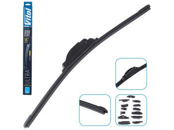 Щітка склоочищувача безкаркасна VITOL ULTRA 16", 40см, 13 адаптерів (VU-16400)