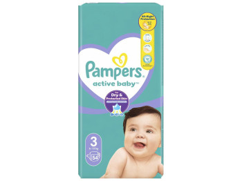 Підгузки Pampers Active Baby Midi, розмір 3 (6–10 кг), 54шт