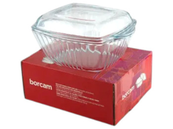 Кастрюля Pasabahce borcam, для запекания, квадратная форма, с крышкой, 2000 мл, 23х19 см