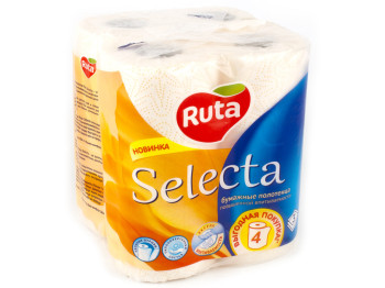 Полотенца бумажные "Ruta - Selecta" трехслойные (цена за упаковку 4 рулона)