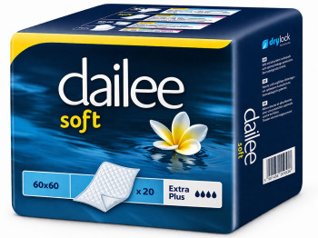 Пелюшки одноразові Dailee Soft, 2 краплі, целюлоза, неткане полотно, 60×60см, 20шт