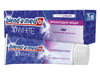 Паста зубна Blend-a-med 3D White White Cool Water, відбілюючий ефект, з м'ятою та фтором, 75мл