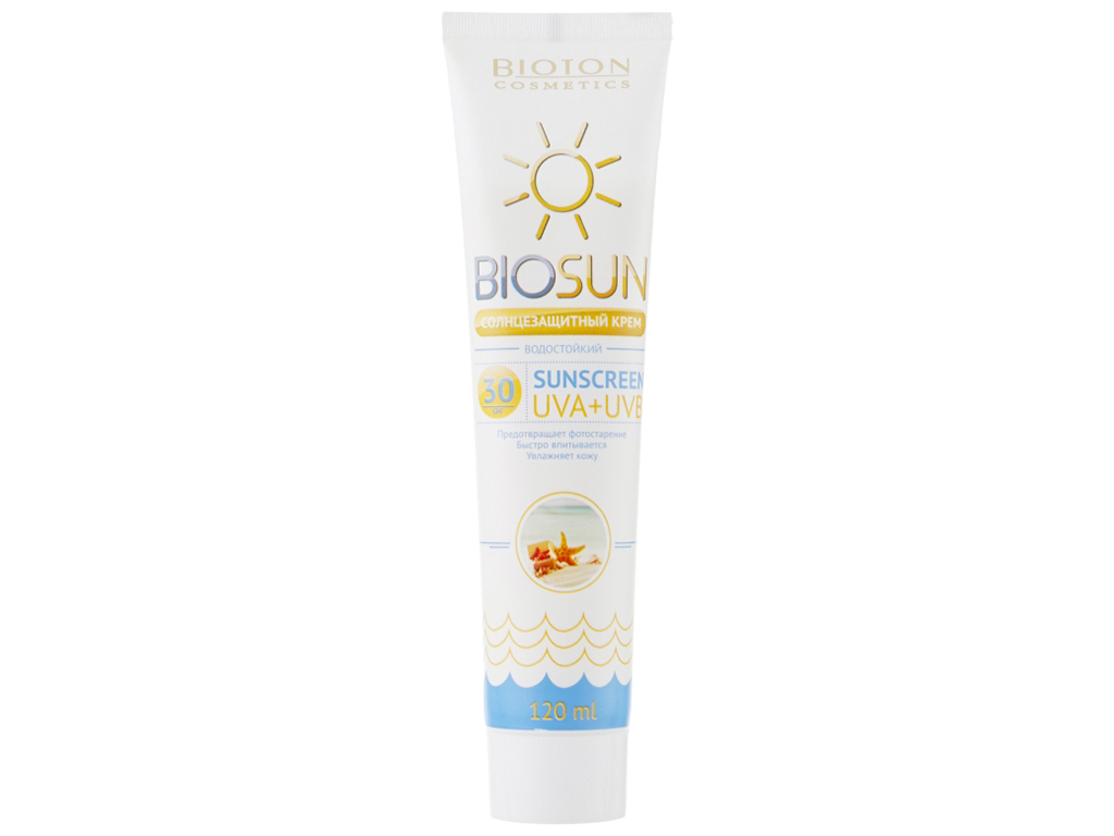 Солнцезащитный крем Bioton Cosmetics SPF 30, 120мл