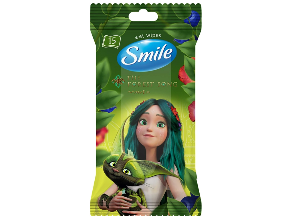 Серветки вологі для шкіри рук та тіла Smile Mavka, 15шт