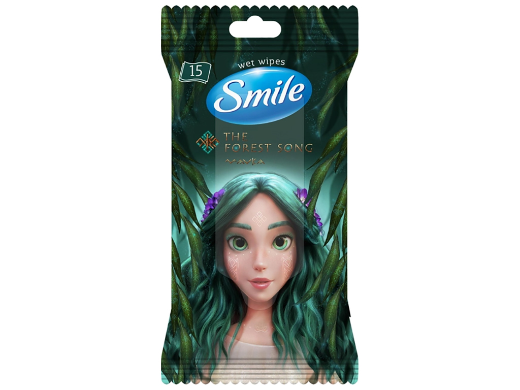 Серветки вологі для шкіри рук та тіла Smile Mavka, 15шт