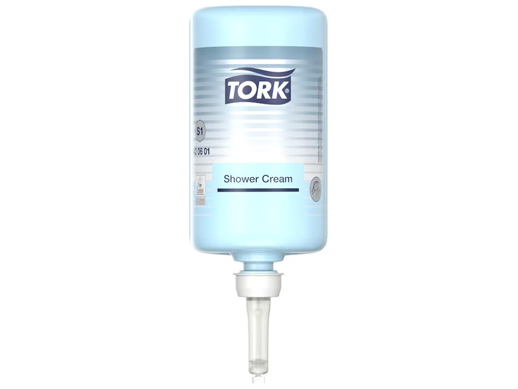 Жидкое мыло-гель для тела и волос Tork Premium, 1л, светло-голубое S1