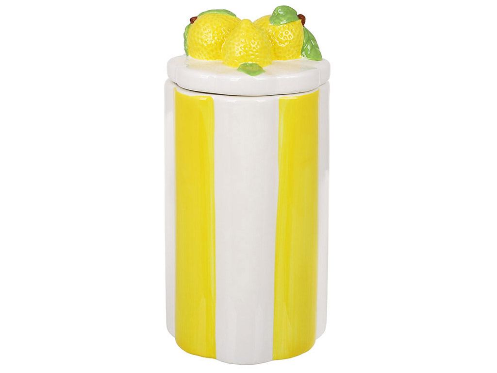 Банка для сыпучих продуктов керамическая Lemon, 10×10×21см