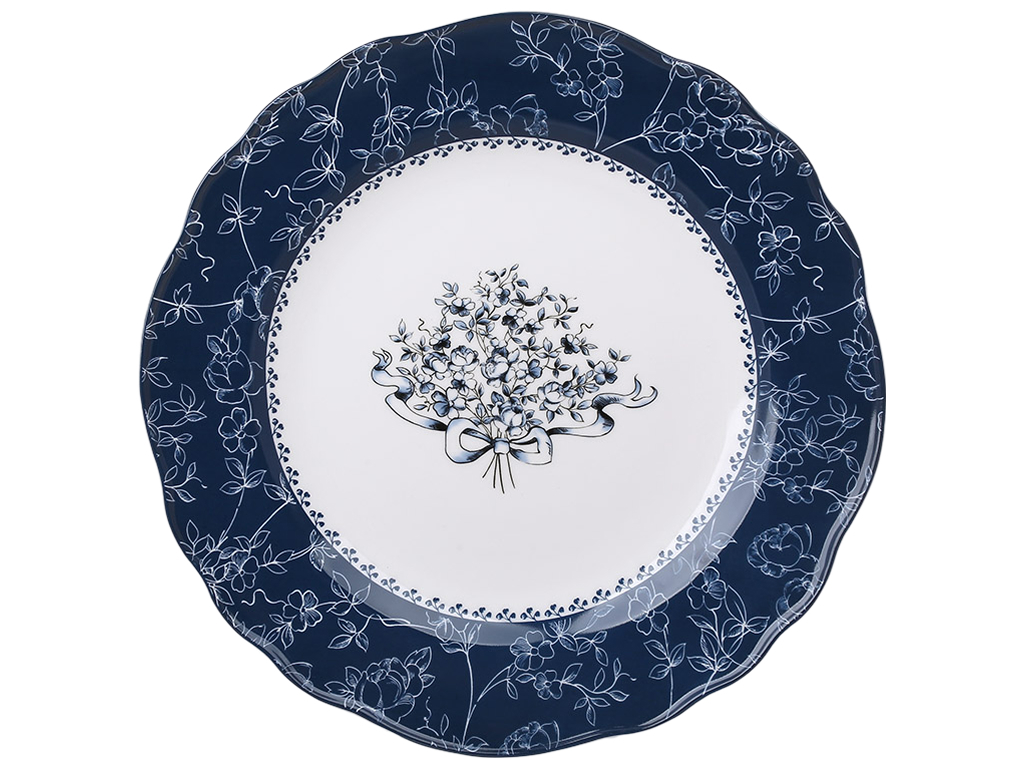 Тарілка Vintage Blue, порцелянова, синя, 26×26×2,5 см