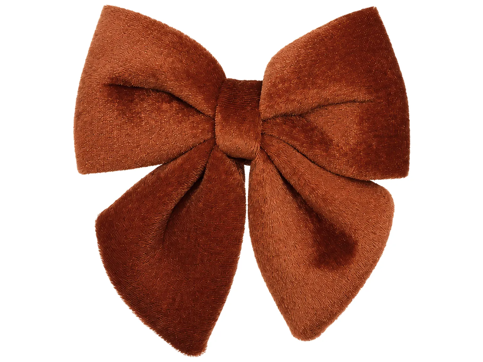 Бант декоративний оксамитовий, світло-коричневий, 13×15 см