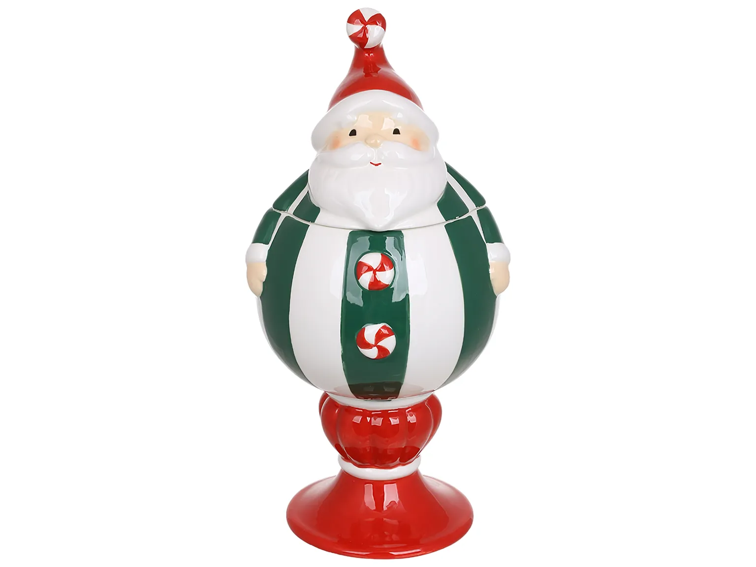 Банка для сладостей Санта Candy collection на ножке, керамика, 600 мл, 13×12,8×26,9 см
