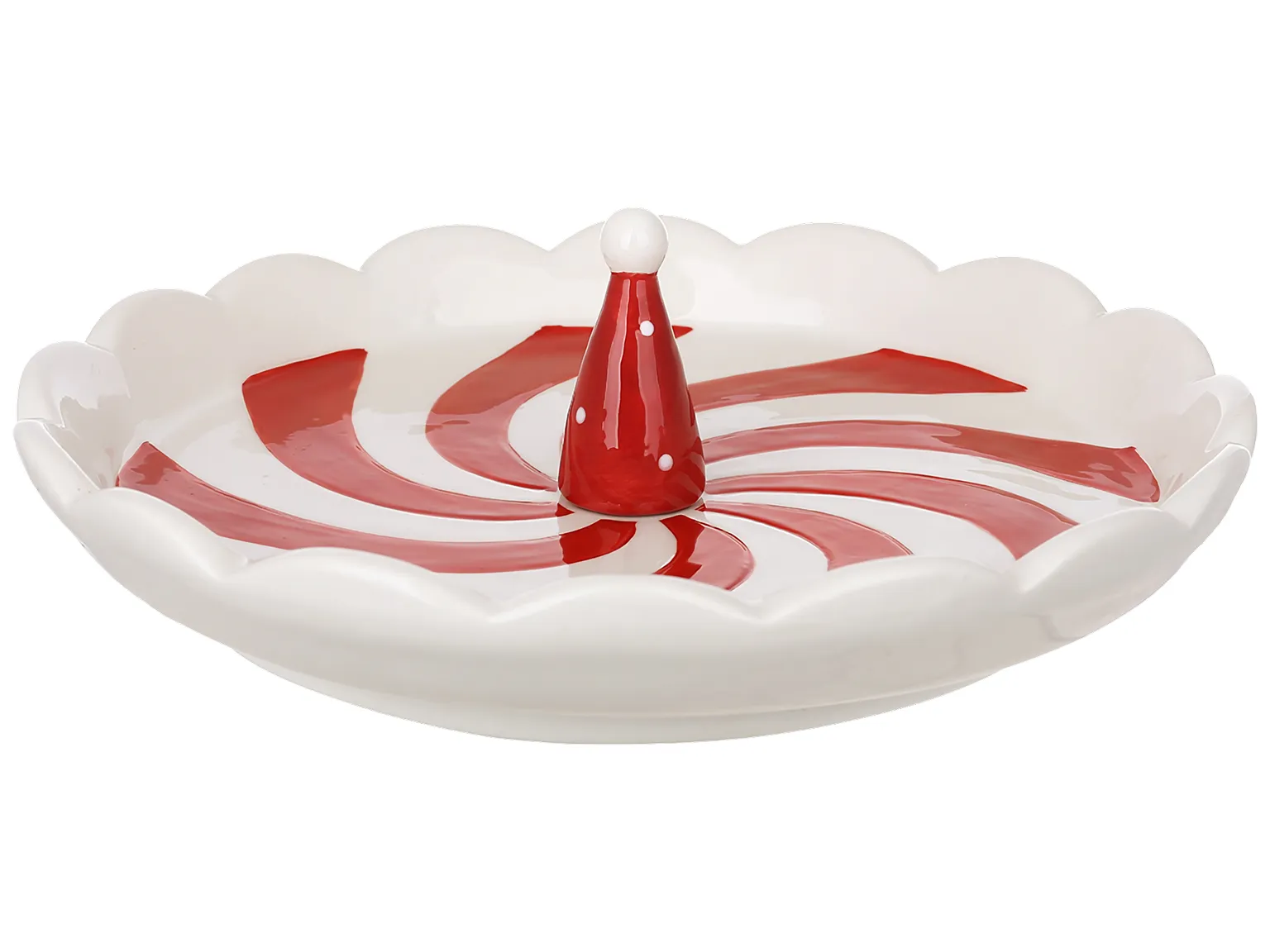 Блюдо керамическое 19.2*19*5.4см красное, Candy collection  834-923