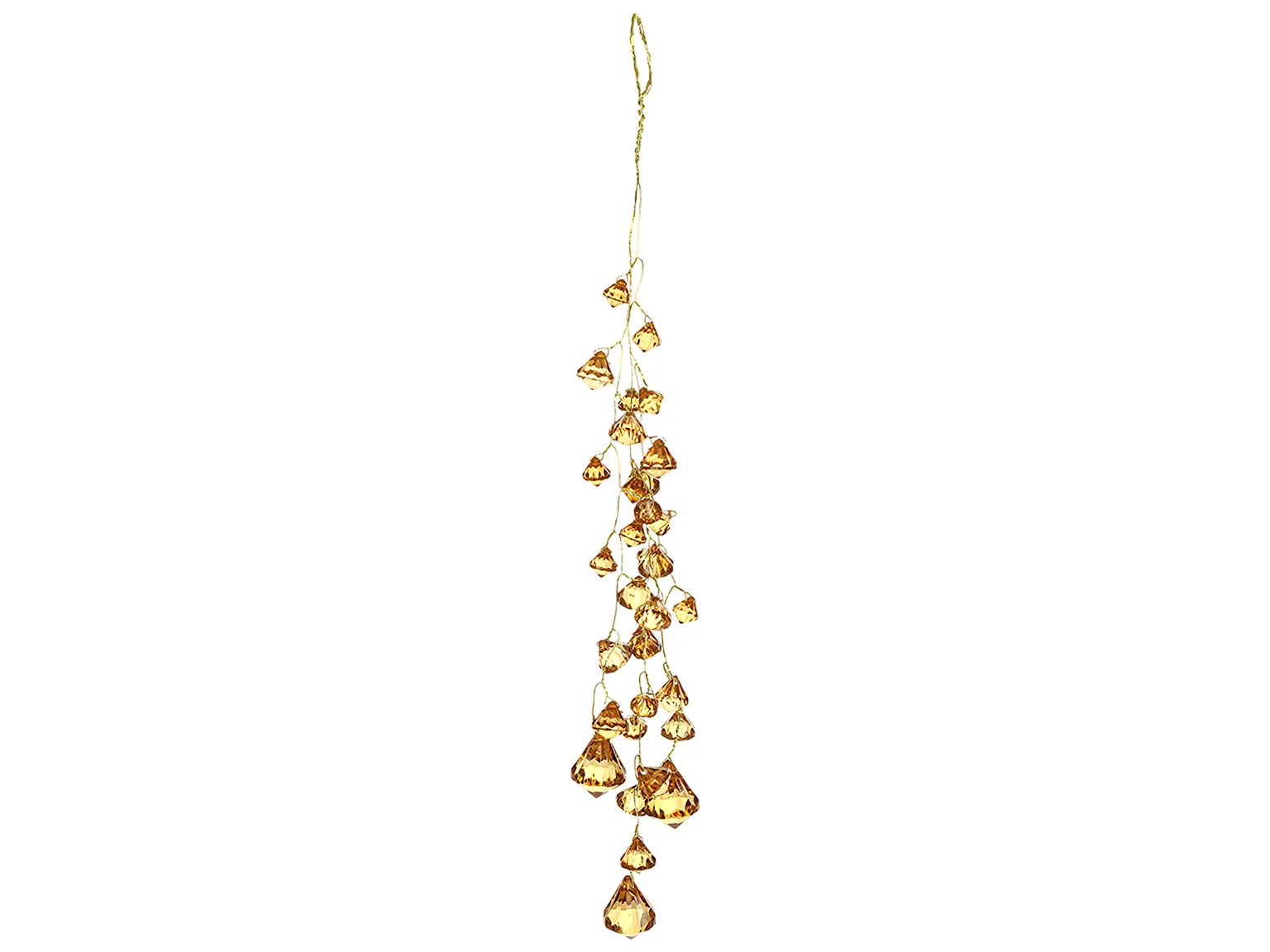Подвеска декоративная акриловая с кристаллами, золотисто-коричневая, 29 см