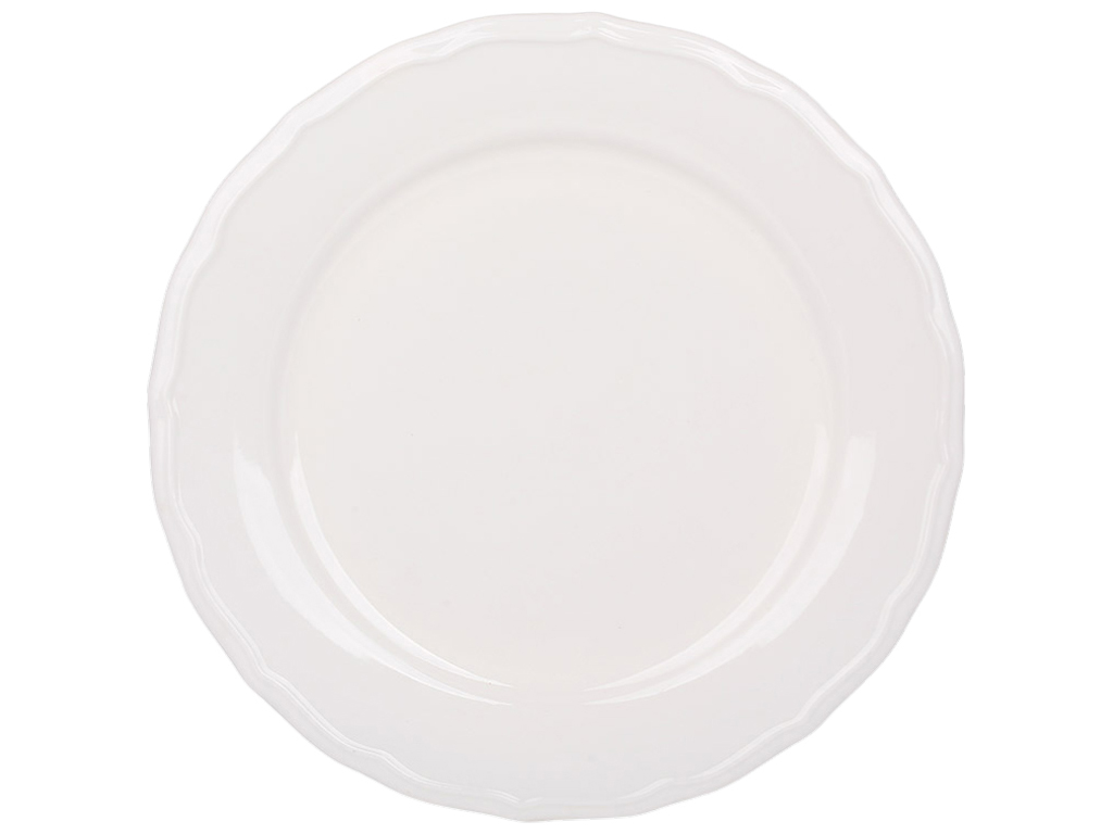 Тарелка фарфоровая Pure White белая, D22см