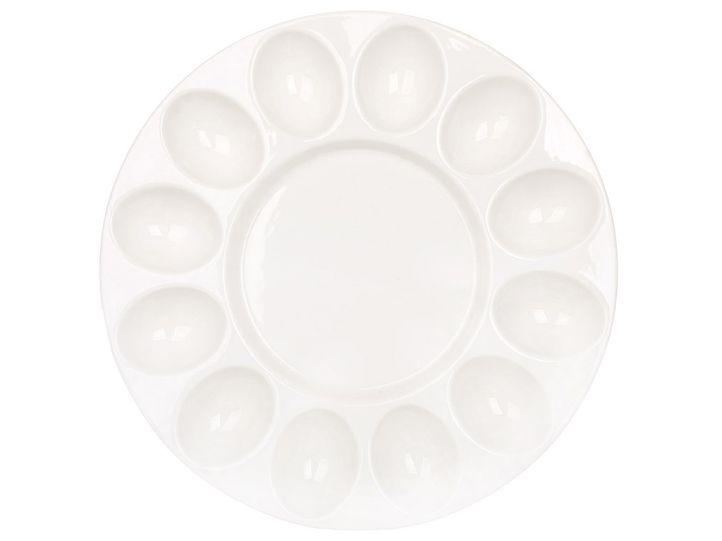 Блюдо фарфоровое для яиц Pure White, D27см