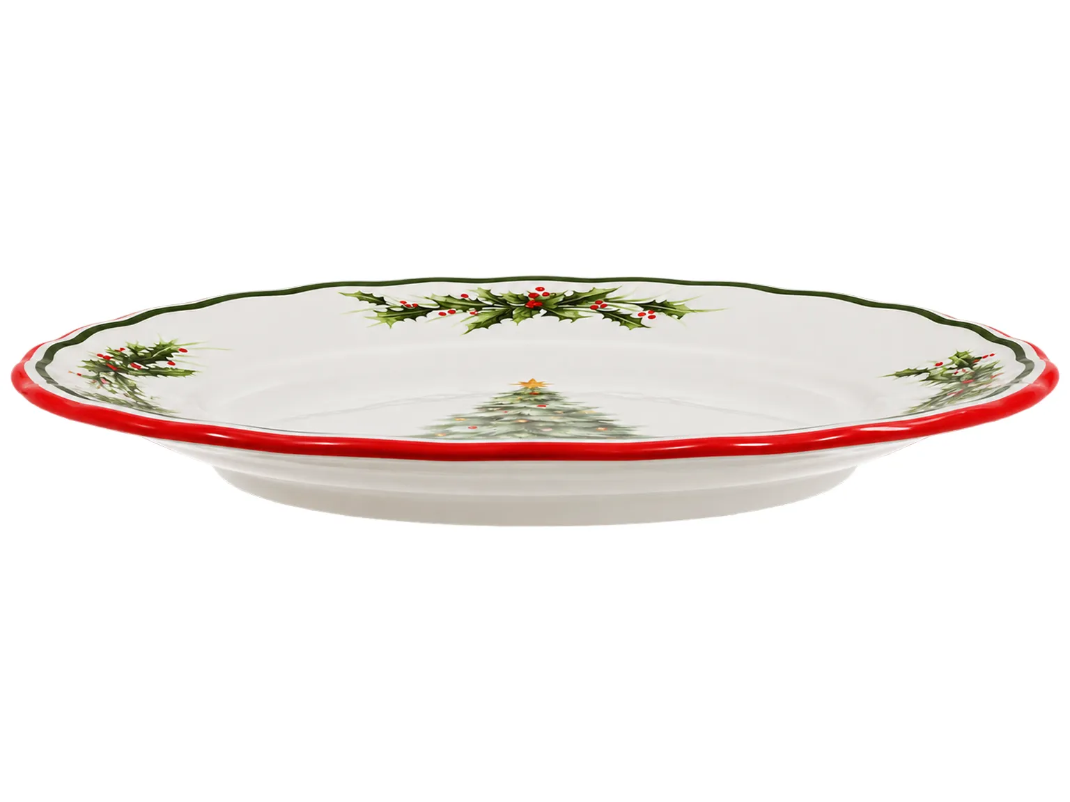 Тарелка фарфоровая Evergreen Christmas с новогодним декором, 27×2,5 см