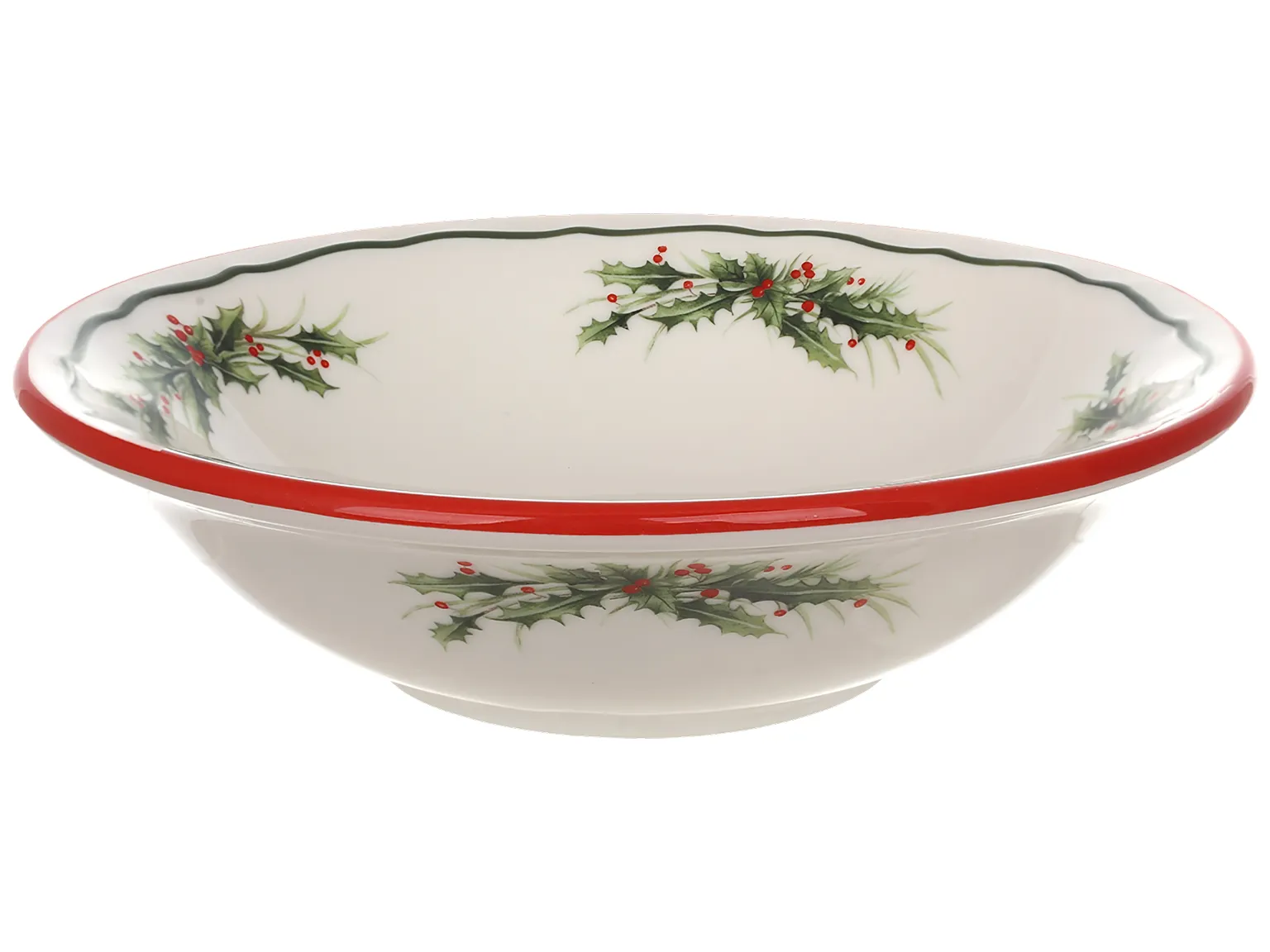 Салатник фарфоровый Evergreen Christmas с контрастным краем, 450 мл, 18,5×4,8 см