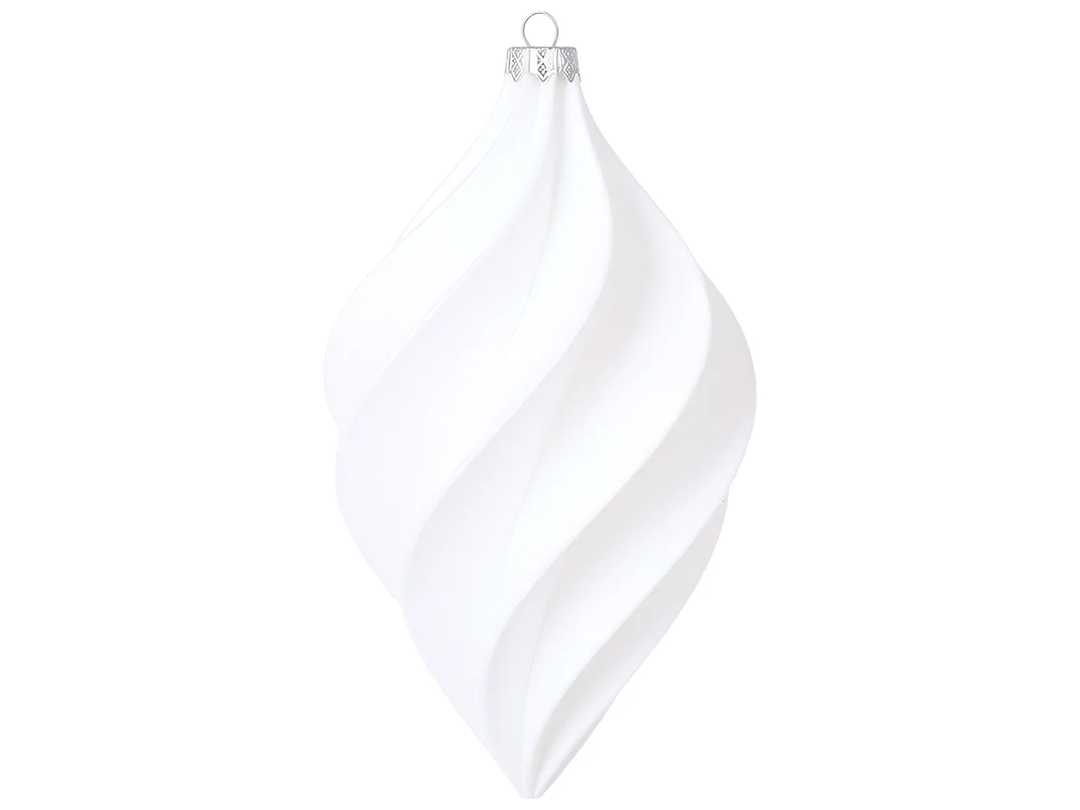 Елочная игрушка Velvet Glow с флоковым покрытием, белая, пластик, 11,5×20 см