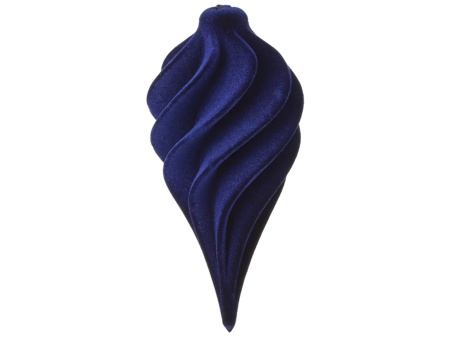 Елочная игрушка Velvet Glow с флоковым покрытием, темно-синяя, пластик, 6×13,5 см