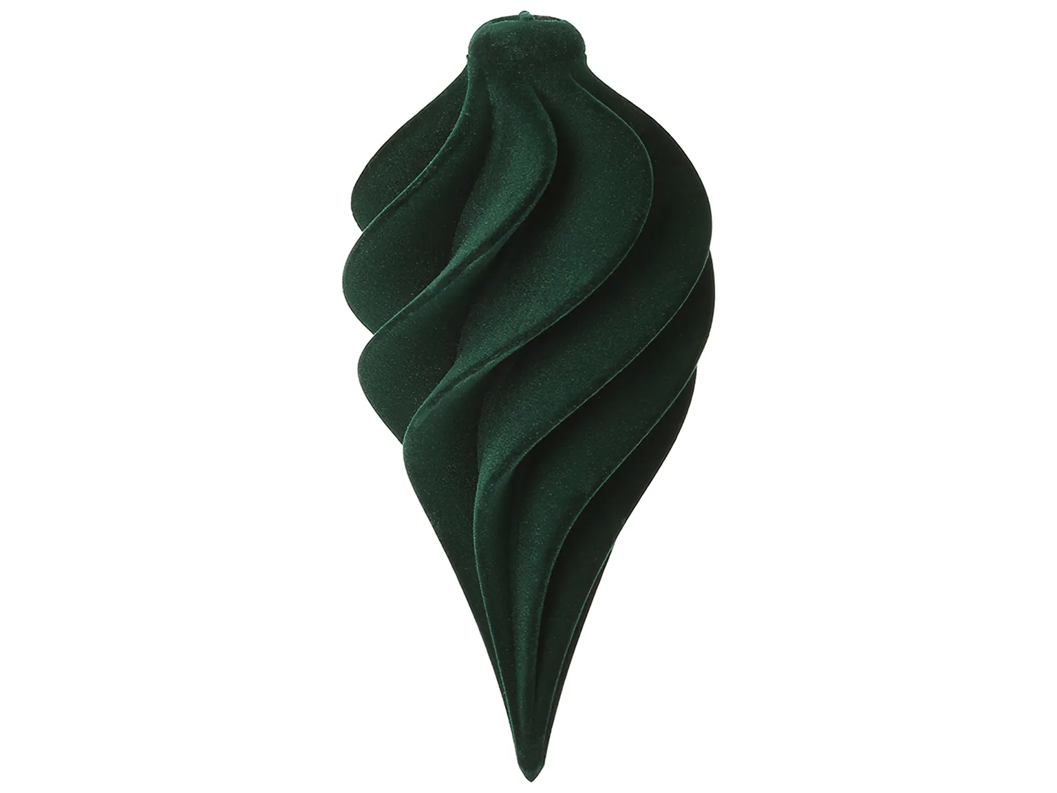 Елочная игрушка Velvet Glow с флоковым покрытием, изумрудная, пластик, 9×20 см