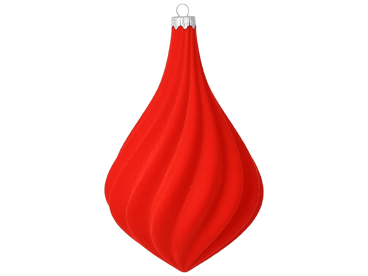 Елочная игрушка Velvet Glow с флоковым покрытием, красная, пластик, 11,5×20 см