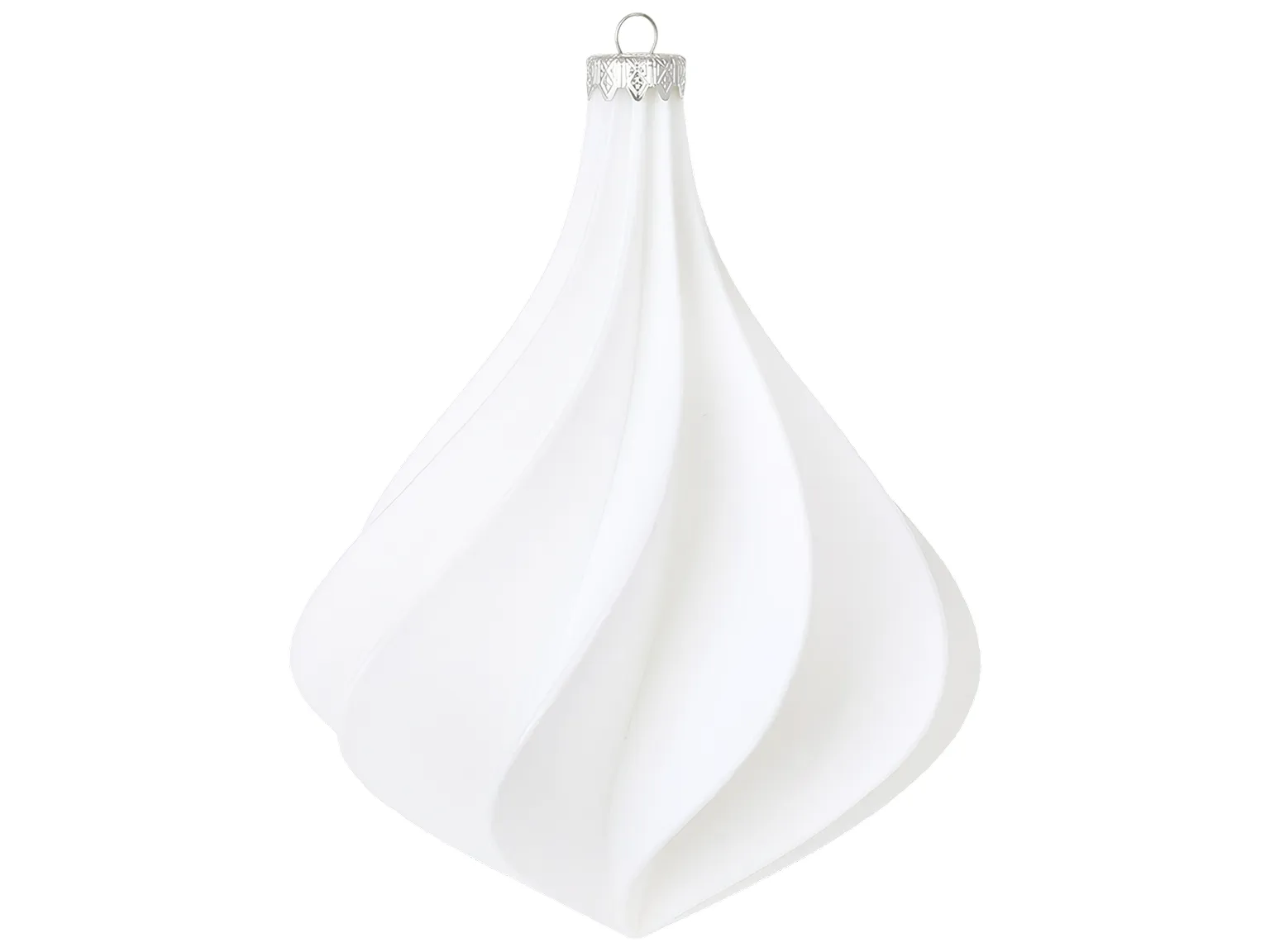 Декоративна ялинкова іграшка Velvet Glow з флоковим покриттям, біла, пластик, 13,5×20см