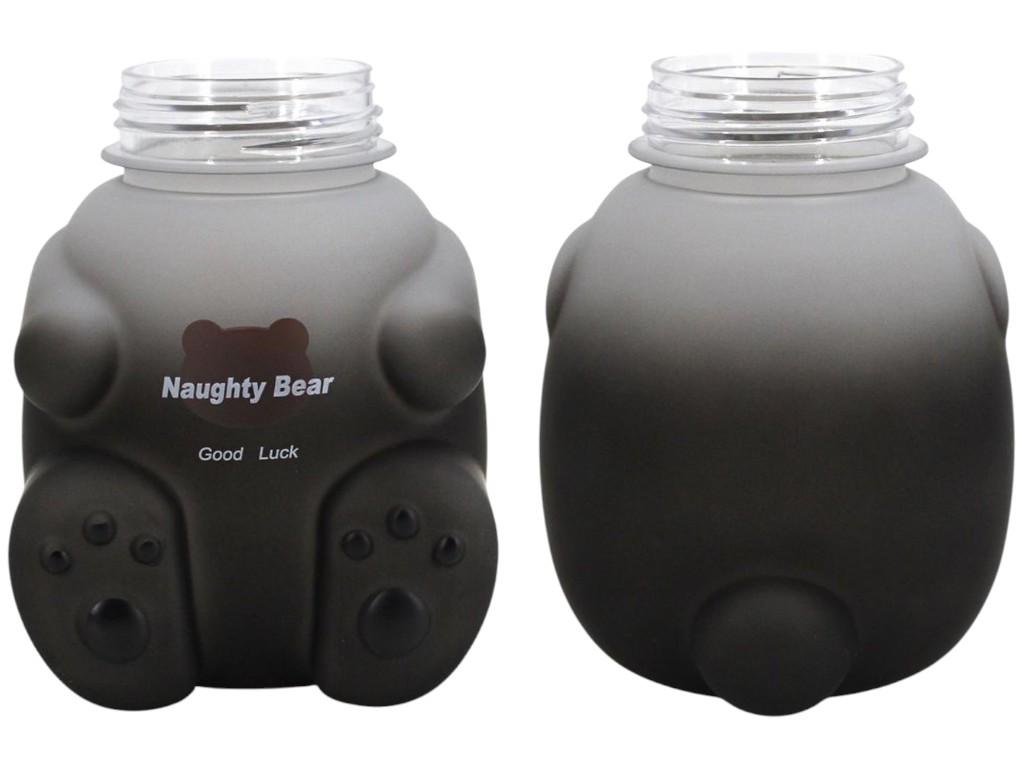 Пляшка-поїлка дитяча Naughty Bear, з трубочкою, ремінець, наклейки, пластик, 650мл (ціна за 1шт)