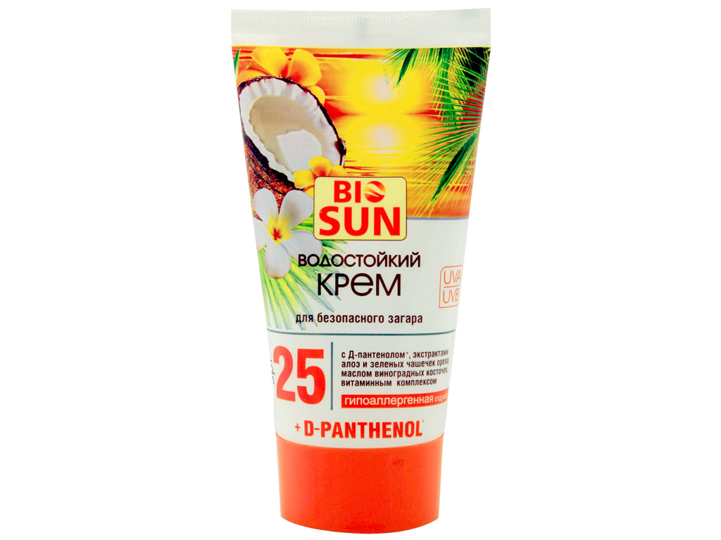 Водостійкий крем "Bio SUN" для безпечної засмаги SPF-25 150мл