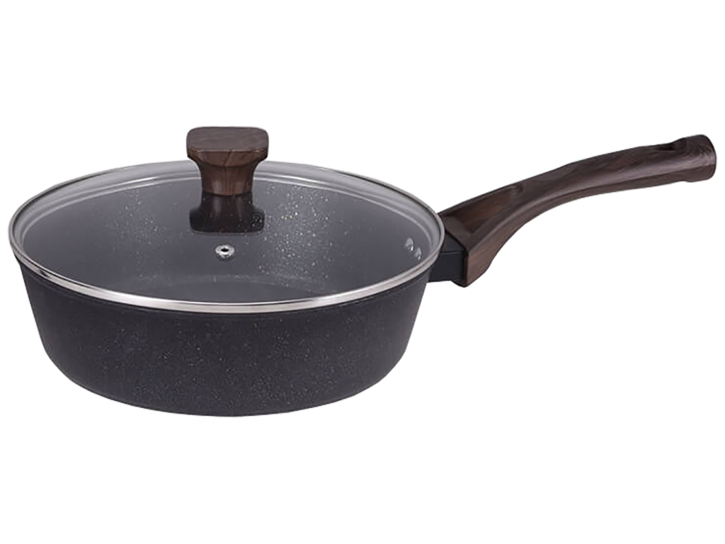 Сотейник Maestro с крышкой, индукционное дно, антипригарное покрытие Granite D24см