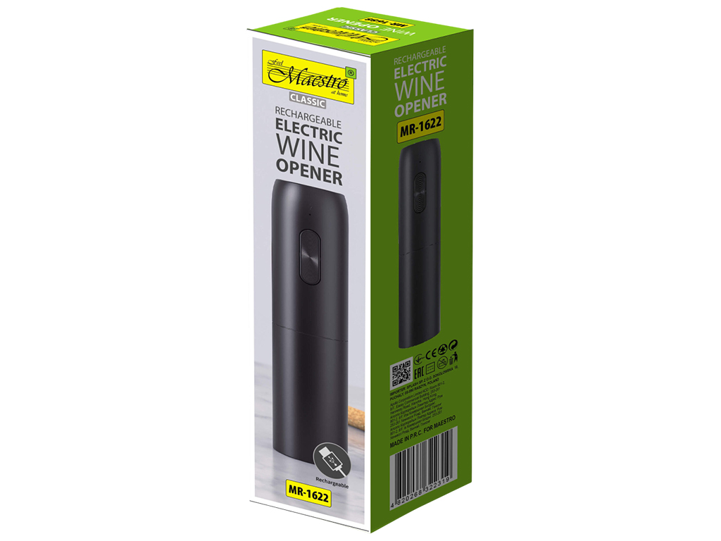 Штопор автоматический Maestro, аккумуляторный, 300mAh, 4,8х20см