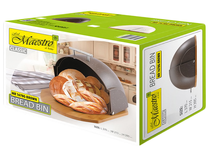 Хлебница Maestro коричневая 37x21,5x39,5см