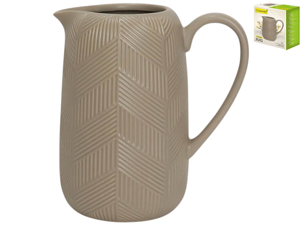 Глек Maestro Geometry Beige, кераміка, 1л, 19х17х11см, колір бежевий